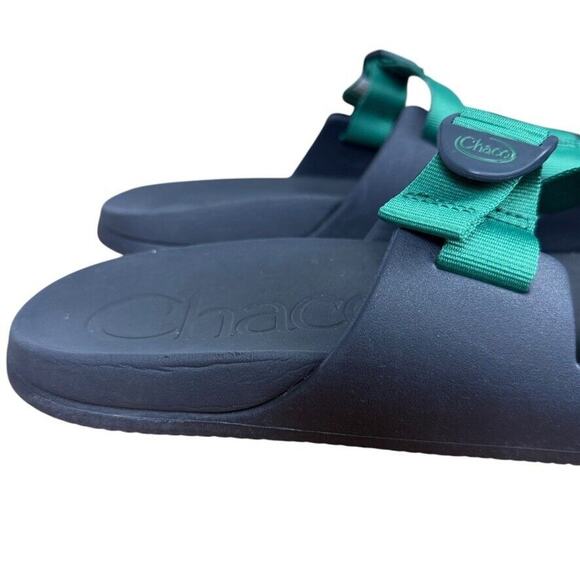 Chaco Chillos Slide Navy Green Mens Sandals Sporty Summer Shoes Flip Flops sz 14